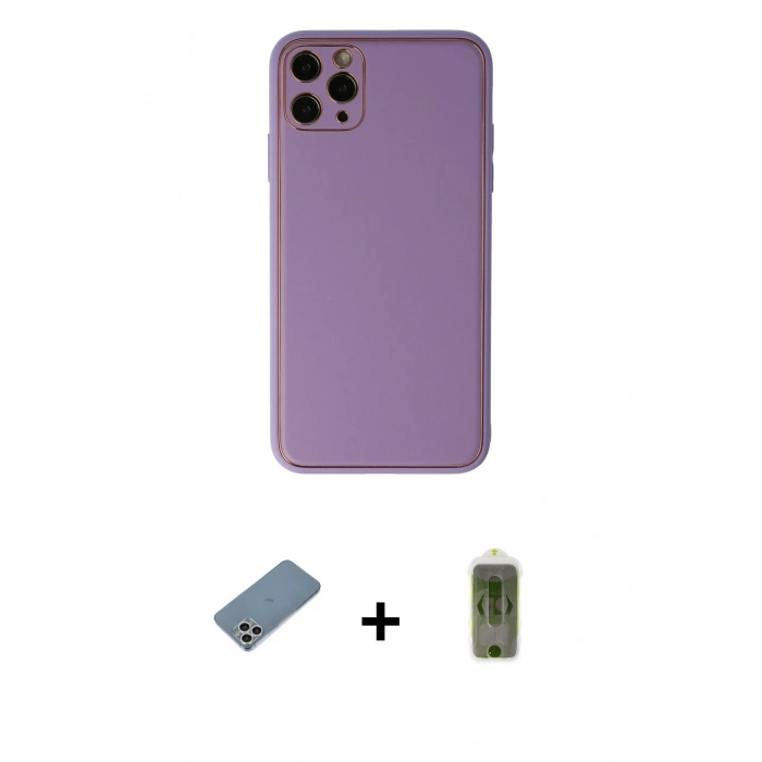 MARSİLYAN™- iPhone 11 Pro Max Kılıf Yadigar Klasik - Siyah Joko Magic 5D Hayalet Cam + Gümüş Shine Kamera Lens Koruma Cam