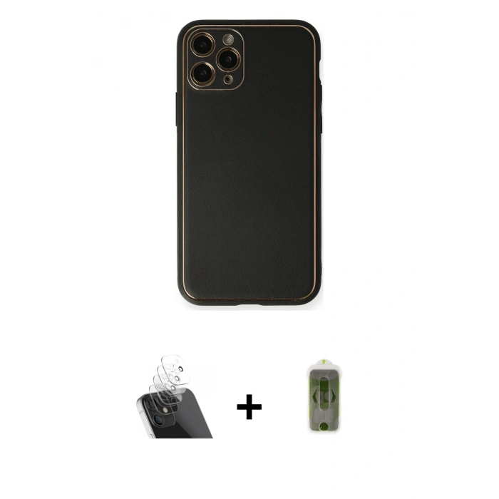 MARSİLYAN™- iPhone 11 Pro Max Kılıf Yadigar Klasik - Siyah Joko Magic 5D Hayalet Cam + Kamera Lens Koruma Cam - SF