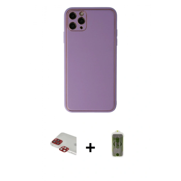 MARSİLYAN™- iPhone 11 Pro Max Kılıf Yadigar Klasik - Siyah Joko Magic 5D Hayalet Cam + Kırmızı Pers Alüminyum Kamera Lens