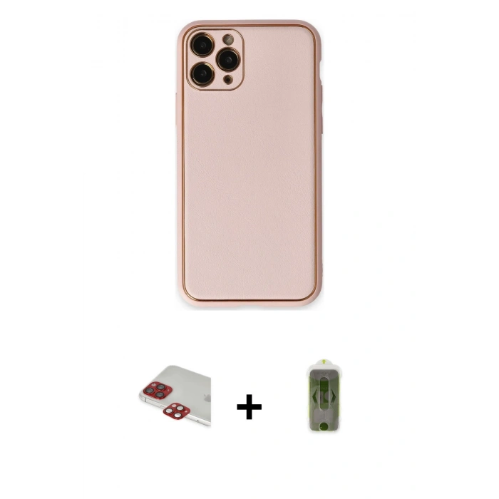 MARSİLYAN™- iPhone 11 Pro Max Kılıf Yadigar Klasik - Siyah Joko Magic 5D Hayalet Cam + Kırmızı Pers Alüminyum Kamera Lens