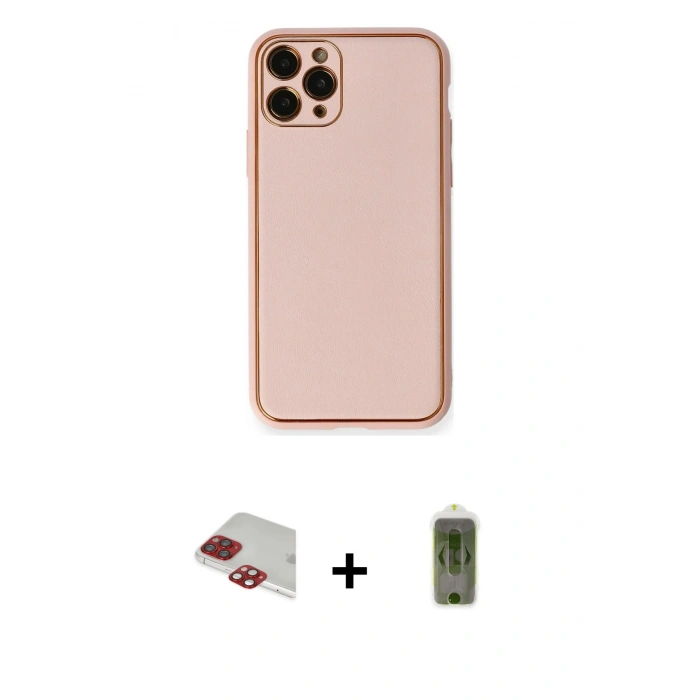 MARSİLYAN™- iPhone 11 Pro Max Kılıf Yadigar Klasik - Siyah Joko Magic 5D Hayalet Cam + Kırmızı Pers Alüminyum Kamera Lens