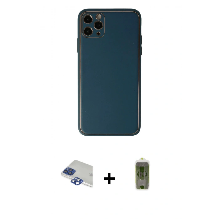 MARSİLYAN™- iPhone 11 Pro Max Kılıf Yadigar Klasik - Siyah Joko Magic 5D Hayalet Cam + Pers Alüminyum Kamera Lens - LT