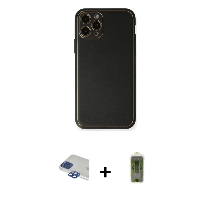 MARSİLYAN™- iPhone 11 Pro Max Kılıf Yadigar Klasik - Siyah Joko Magic 5D Hayalet Cam + Pers Alüminyum Kamera Lens - LT