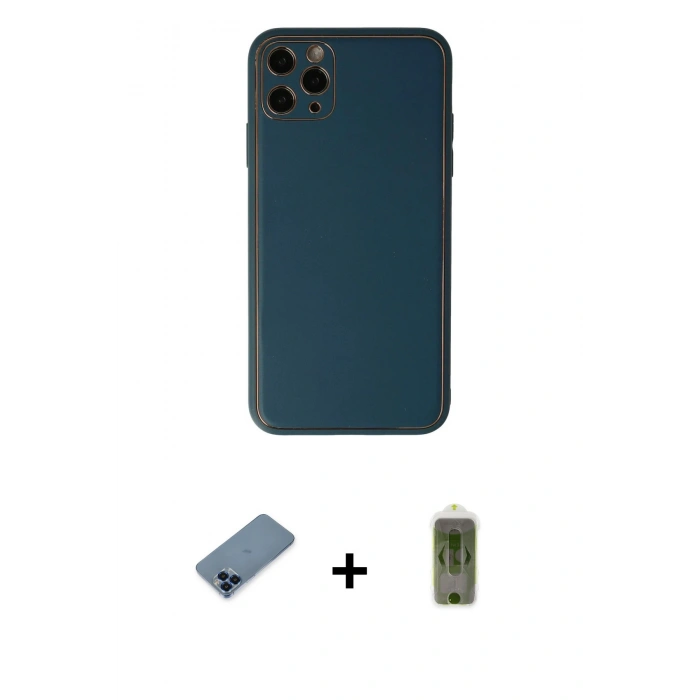 MARSİLYAN™- iPhone 11 Pro Max Kılıf Yadigar Klasik - Siyah Joko Magic 5D Hayalet Cam + Metal Kamera Lens Koruma Cam - MI