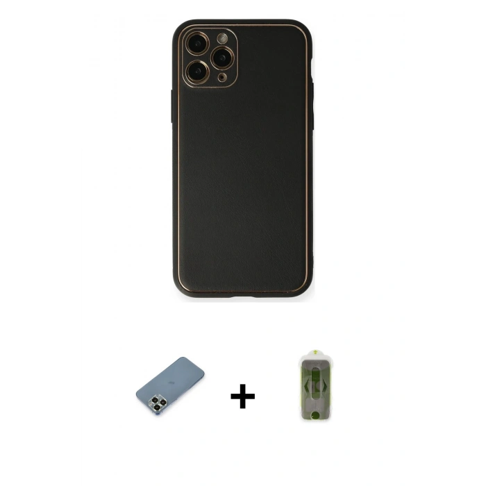 MARSİLYAN™- iPhone 11 Pro Max Kılıf Yadigar Klasik - Siyah Joko Magic 5D Hayalet Cam + Metal Kamera Lens Koruma Cam - AKYL
