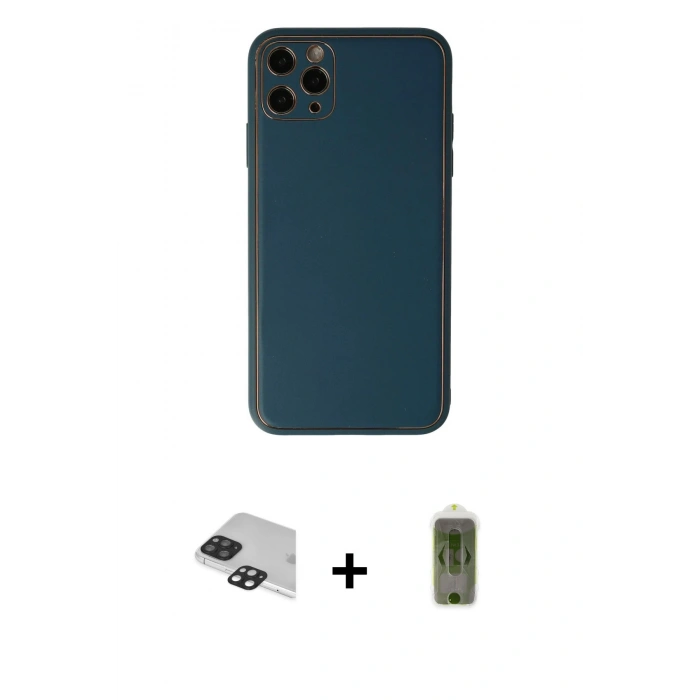 MARSİLYAN™- iPhone 11 Pro Max Kılıf Yadigar Klasik - Siyah Joko Magic 5D Hayalet Cam + Pers Alüminyum Kamera Lens - SH