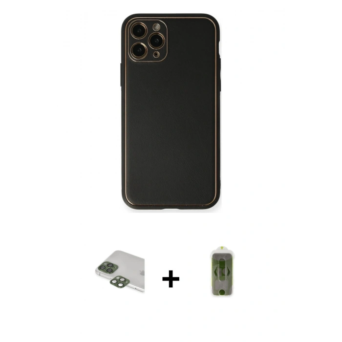 MARSİLYAN™- iPhone 11 Pro Max Kılıf Yadigar Klasik - Siyah Joko Magic 5D Hayalet Cam + Pers Alüminyum Kamera Lens - YL