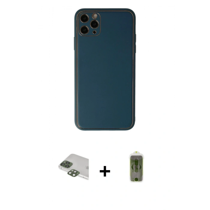 MARSİLYAN™- iPhone 11 Pro Max Kılıf Yadigar Klasik - Siyah Joko Magic 5D Hayalet Cam + Pers Alüminyum Kamera Lens - YL
