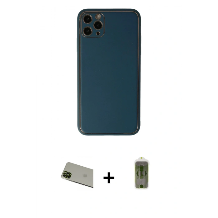 MARSİLYAN™- iPhone 11 Pro Max Kılıf Yadigar Klasik - Siyah Joko Magic 5D Hayalet Cam + Rainbow Kamera Lens Koruma Cam - YL