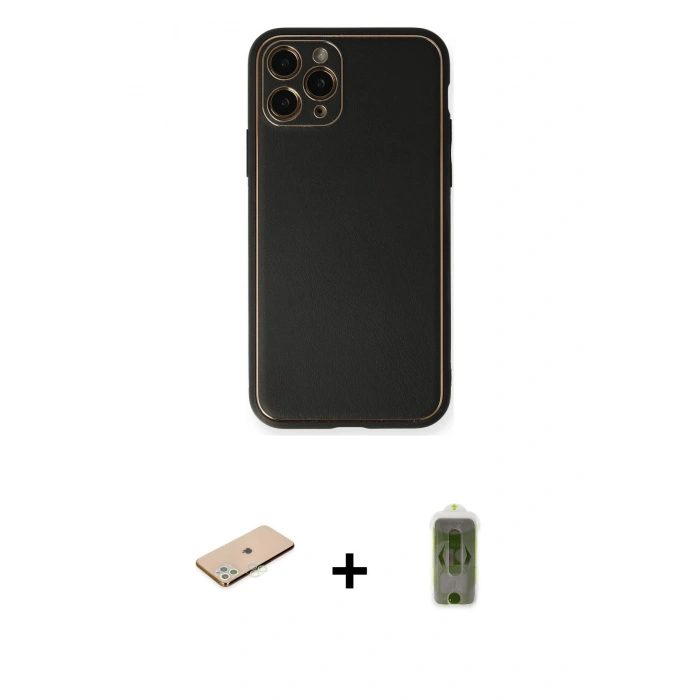 MARSİLYAN™- iPhone 11 Pro Max Kılıf Yadigar Klasik - Siyah Joko Magic 5D Hayalet Cam + Renkli Kamera Lens Koruma Cam - YL