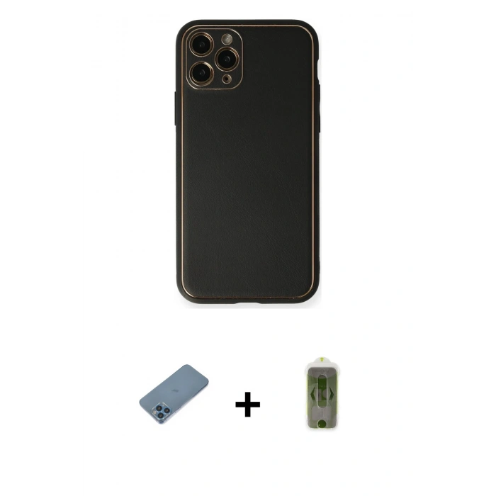 MARSİLYAN™- iPhone 11 Pro Max Kılıf Yadigar Klasik - Siyah Joko Magic 5D Hayalet Cam + Shine Kamera Lens Koruma Cam - MI