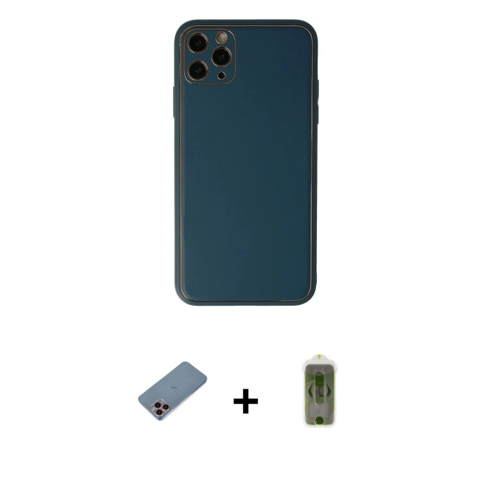 MARSİLYAN™- iPhone 11 Pro Max Kılıf Yadigar Klasik - Siyah Joko Magic 5D Hayalet Cam + Shine Kamera Lens Koruma Cam - PE