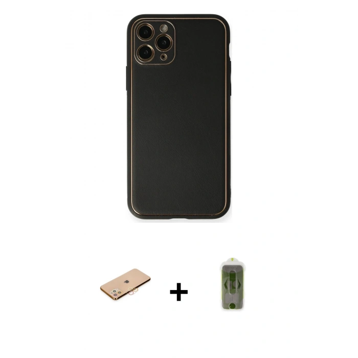 MARSİLYAN™- iPhone 11 Pro Max Kılıf Yadigar Klasik - Siyah Joko Magic 5D Hayalet Cam + Renkli Kamera Lens Koruma Cam - TU