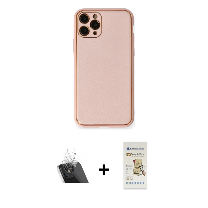 MARSİLYAN™- iPhone 11 Pro Max Kılıf Yadigar Klasik - Siyah Mat Seramik Nano Ekran Koruyucu + Kamera Lens Koruma Cam - SF