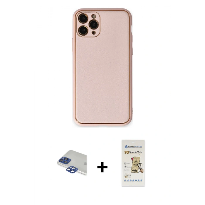 MARSİLYAN™- iPhone 11 Pro Max Kılıf Yadigar Klasik - Siyah Mat Seramik Nano Ekran Koruyucu + Pers Alüminyum Kamera Lens - LT