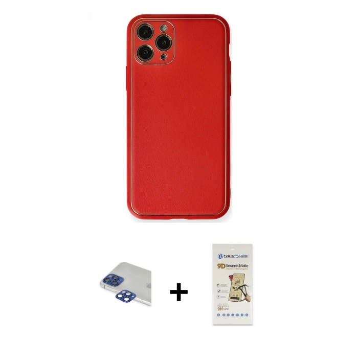 MARSİLYAN™- iPhone 11 Pro Max Kılıf Yadigar Klasik - Siyah Mat Seramik Nano Ekran Koruyucu + Pers Alüminyum Kamera Lens - LT
