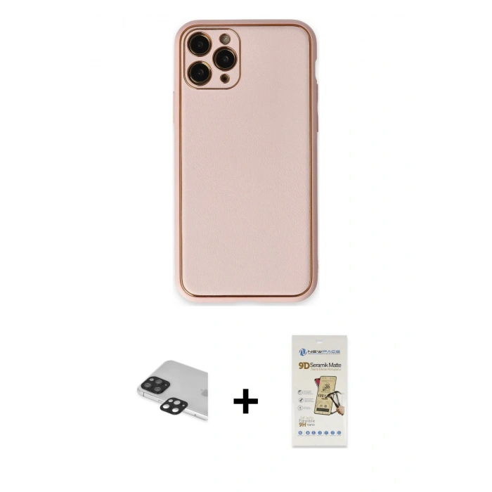 MARSİLYAN™- iPhone 11 Pro Max Kılıf Yadigar Klasik - Siyah Mat Seramik Nano Ekran Koruyucu + Pers Alüminyum Kamera Lens - SH