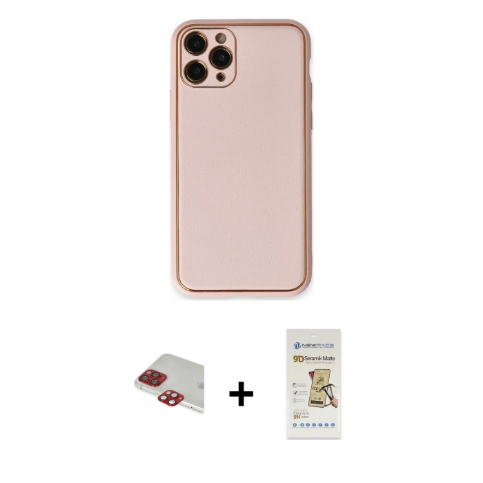 MARSİLYAN™- iPhone 11 Pro Max Kılıf Yadigar Klasik - Siyah Mat Seramik Nano Ekran Koruyucu + Pers Alüminyum Kamera Lens - KI