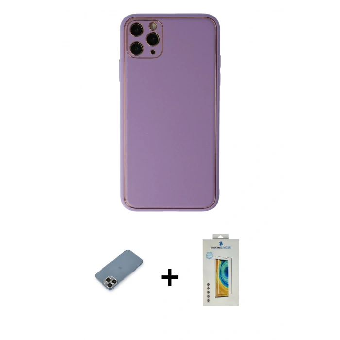 MARSİLYAN™- iPhone 11 Pro Max Kılıf Yadigar Klasik - Siyah Polymer Nano Ekran Koruyucu + Metal Kamera Lens Koruma Cam - GD