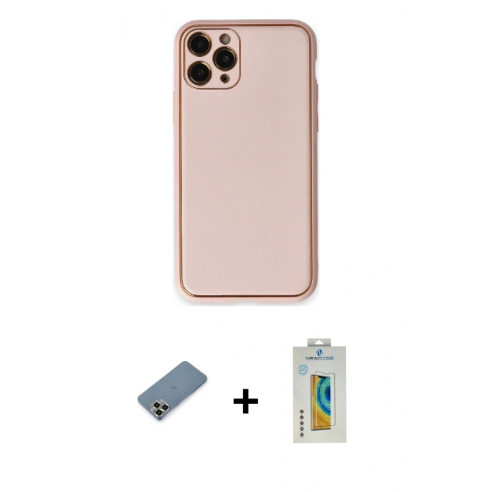 MARSİLYAN™- iPhone 11 Pro Max Kılıf Yadigar Klasik - Siyah Polymer Nano Ekran Koruyucu + Metal Kamera Lens Koruma Cam - GD