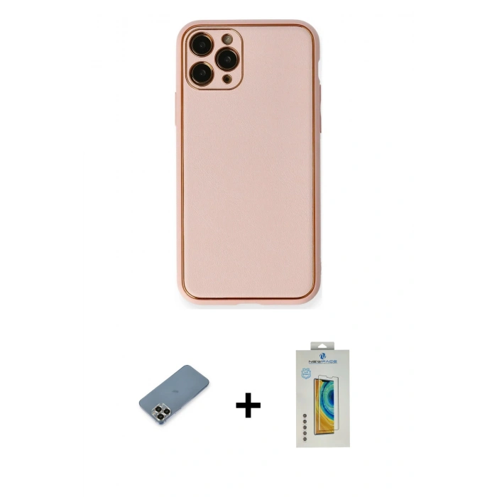 MARSİLYAN™- iPhone 11 Pro Max Kılıf Yadigar Klasik - Siyah Polymer Nano Ekran Koruyucu + Metal Kamera Lens Koruma Cam - GD
