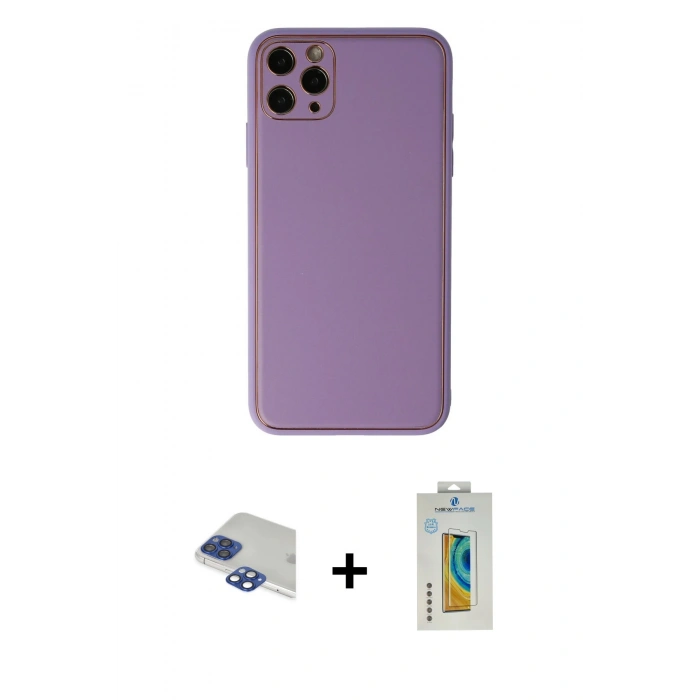 MARSİLYAN™- iPhone 11 Pro Max Kılıf Yadigar Klasik - Siyah Polymer Nano Ekran Koruyucu + Pers Alüminyum Kamera Lens - LT