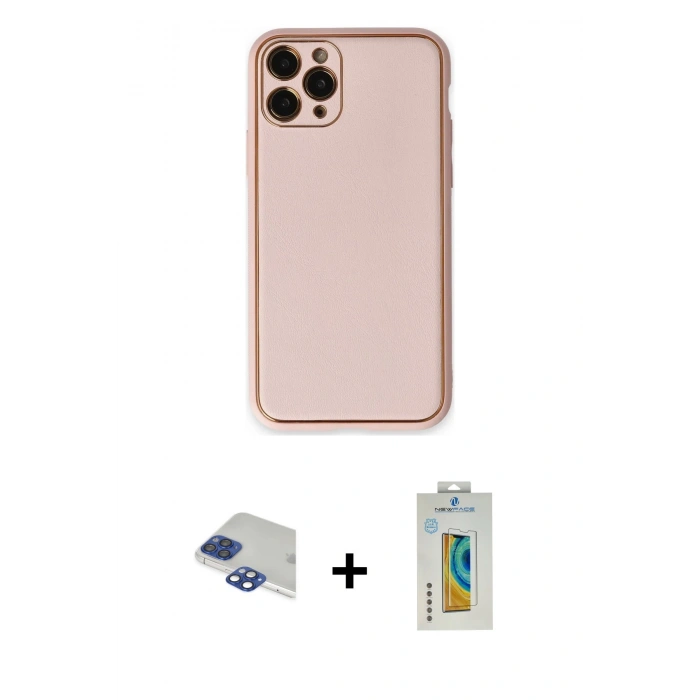 MARSİLYAN™- iPhone 11 Pro Max Kılıf Yadigar Klasik - Siyah Polymer Nano Ekran Koruyucu + Pers Alüminyum Kamera Lens - LT