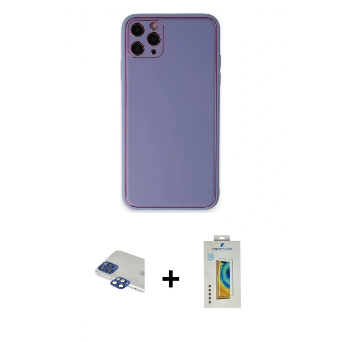 MARSİLYAN™- iPhone 11 Pro Max Kılıf Yadigar Klasik - Siyah Polymer Nano Ekran Koruyucu + Pers Alüminyum Kamera Lens - LT
