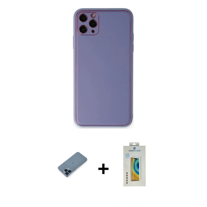 MARSİLYAN™- iPhone 11 Pro Max Kılıf Yadigar Klasik - Siyah Polymer Nano Ekran Koruyucu + Metal Kamera Lens Koruma Cam - MI