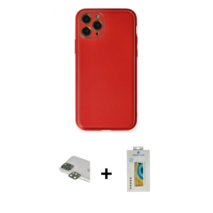MARSİLYAN™- iPhone 11 Pro Max Kılıf Yadigar Klasik - Siyah Polymer Nano Ekran Koruyucu + Pers Alüminyum Kamera Lens - YL