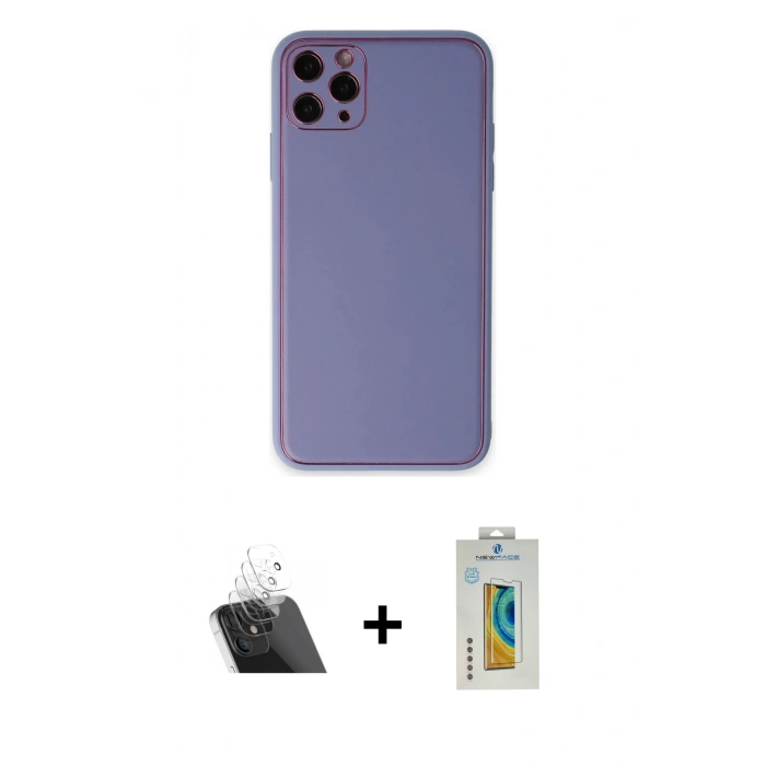 MARSİLYAN™- iPhone 11 Pro Max Kılıf Yadigar Klasik - Siyah Polymer Nano Ekran Koruyucu + Kamera Lens Koruma Cam - SF