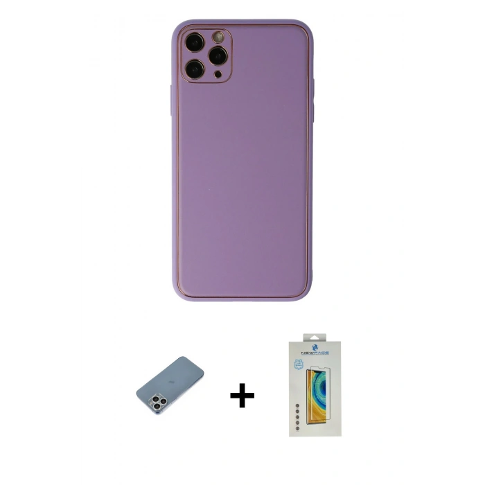 MARSİLYAN™- iPhone 11 Pro Max Kılıf Yadigar Klasik - Siyah Polymer Nano Ekran Koruyucu + Shine Kamera Lens Koruma Cam - GS