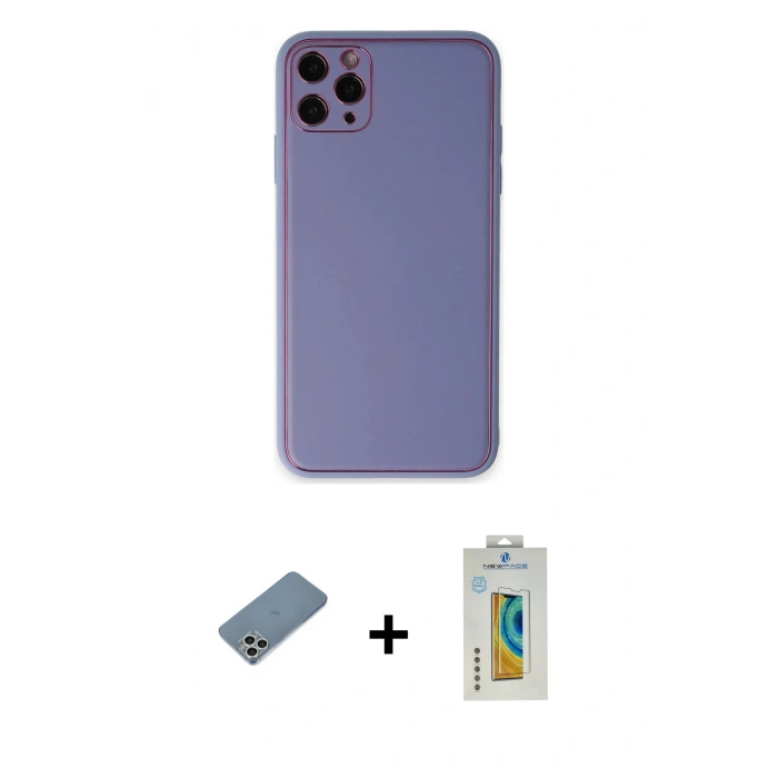 MARSİLYAN™- iPhone 11 Pro Max Kılıf Yadigar Klasik - Siyah Polymer Nano Ekran Koruyucu + Shine Kamera Lens Koruma Cam - GS