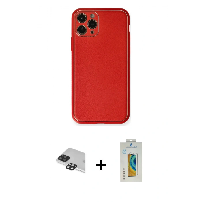MARSİLYAN™- iPhone 11 Pro Max Kılıf Yadigar Klasik - Siyah Polymer Nano Ekran Koruyucu + Pers Alüminyum Kamera Lens - SH