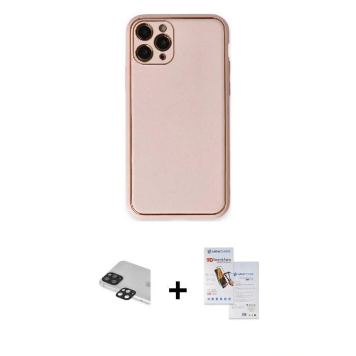 MARSİLYAN™- iPhone 11 Pro Max Kılıf Yadigar Klasik - Siyah Seramik Nano Ekran Koruyucu + Pers Alüminyum Kamera Lens - SH