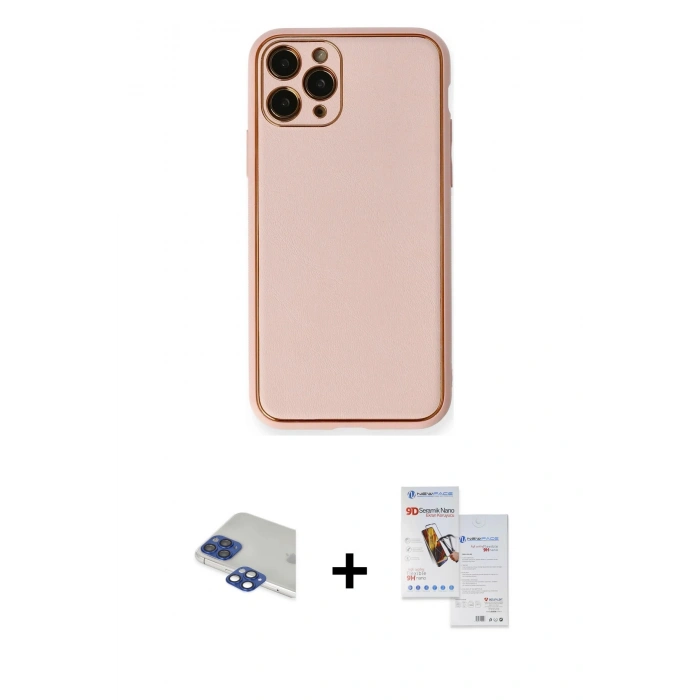MARSİLYAN™- iPhone 11 Pro Max Kılıf Yadigar Klasik - Siyah Seramik Nano Ekran Koruyucu + Pers Alüminyum Kamera Lens - LT