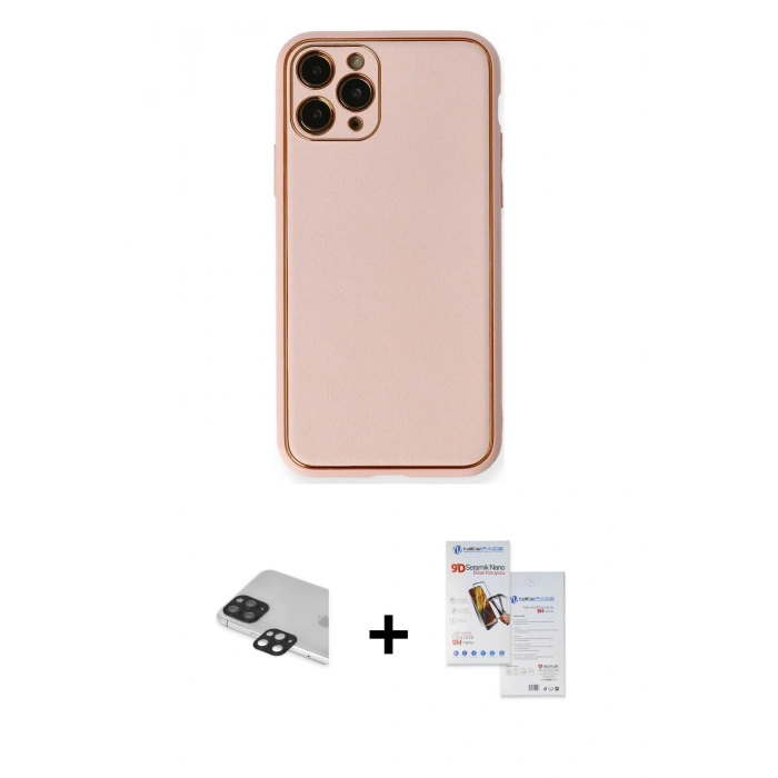 MARSİLYAN™- iPhone 11 Pro Max Kılıf Yadigar Klasik - Siyah Seramik Nano Ekran Koruyucu + Pers Alüminyum Kamera Lens - SH