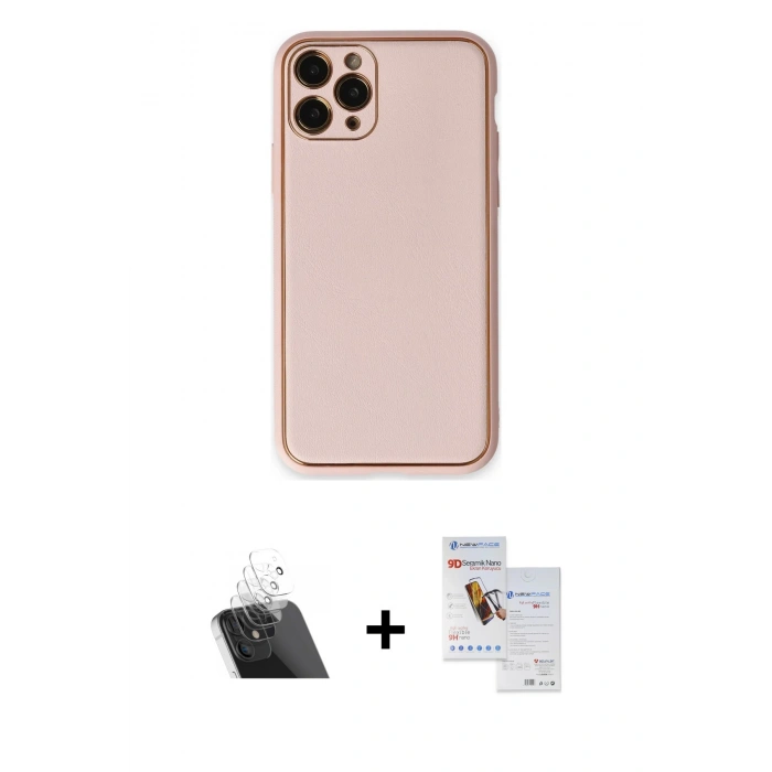 MARSİLYAN™- iPhone 11 Pro Max Kılıf Yadigar Klasik - Siyah Seramik Nano Ekran Koruyucu + Kamera Lens Koruma Cam - SF
