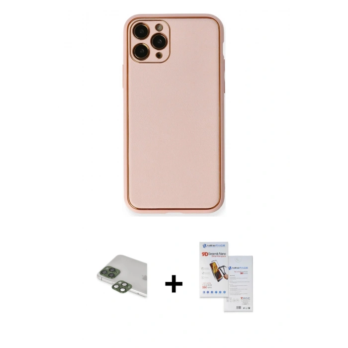 MARSİLYAN™- iPhone 11 Pro Max Kılıf Yadigar Klasik - Siyah Seramik Nano Ekran Koruyucu + Pers Alüminyum Kamera Lens - YL