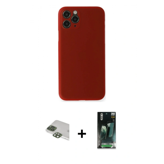 MARSİLYAN™- iPhone 11 Pro Max Kılıf Yadigar Yansıma Serisi - Şeffaf 360 Full Body Arka Koruyucu + Pers Alüminyum Kamera Lens - YL