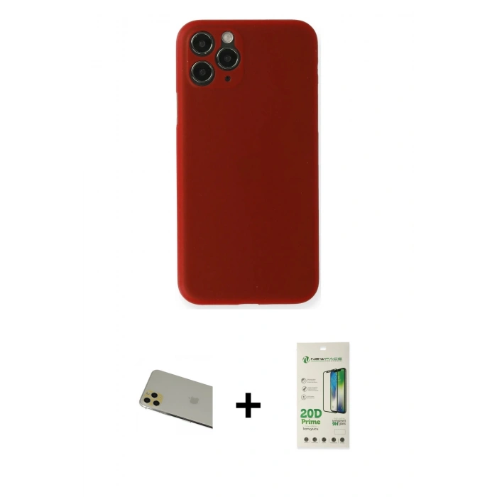 MARSİLYAN™- iPhone 11 Pro Max Kılıf Yadigar Yansıma Serisi - Siyah 20D Premium Cam Ekran Koruyucu + Rainbow Kamera Lens Koruma Cam - GD