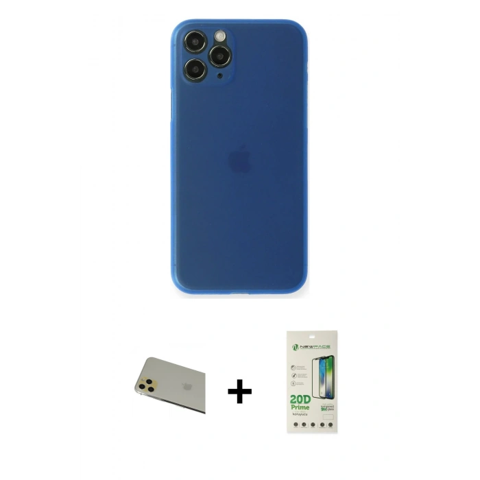 MARSİLYAN™- iPhone 11 Pro Max Kılıf Yadigar Yansıma Serisi - Siyah 20D Premium Cam Ekran Koruyucu + Rainbow Kamera Lens Koruma Cam - GD