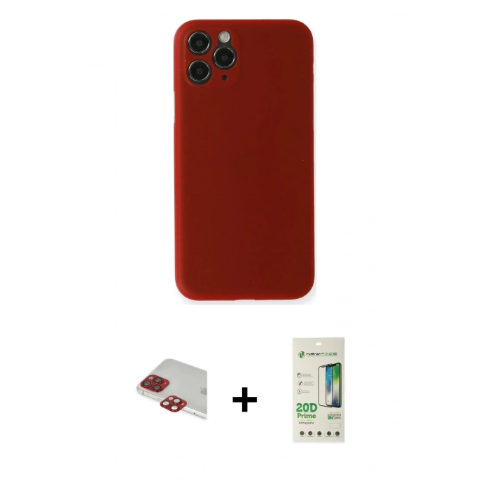 MARSİLYAN™- iPhone 11 Pro Max Kılıf Yadigar Yansıma Serisi - Siyah 20D Premium Cam Ekran Koruyucu + Pers Alüminyum Kamera Lens - KI