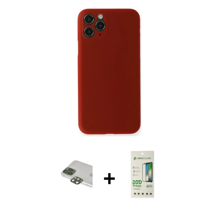 MARSİLYAN™- iPhone 11 Pro Max Kılıf Yadigar Yansıma Serisi - Siyah 20D Premium Cam Ekran Koruyucu + Pers Alüminyum Kamera Lens - YL