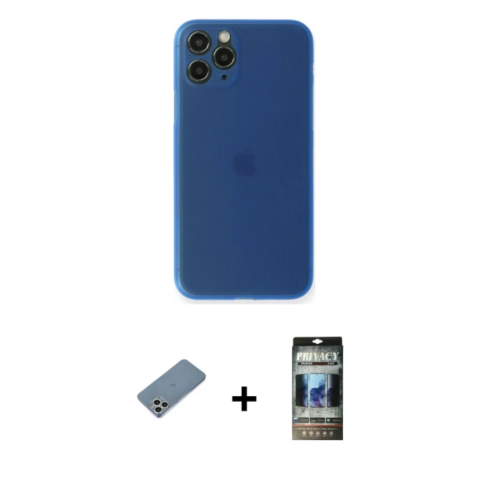 MARSİLYAN™- iPhone 11 Pro Max Kılıf Yadigar Yansıma Serisi - Siyah 34D Hayalet Izgaralı Cam + Shine Kamera Lens Koruma Cam - GS