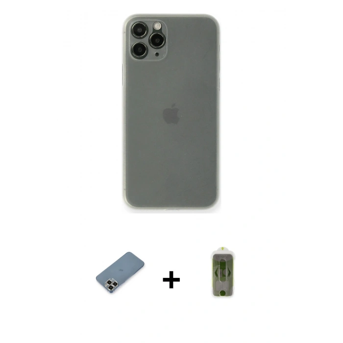 MARSİLYAN™- iPhone 11 Pro Max Kılıf Yadigar Yansıma Serisi - Siyah Joko Magic 5D Hayalet Cam + Metal Kamera Lens Koruma Cam - GD