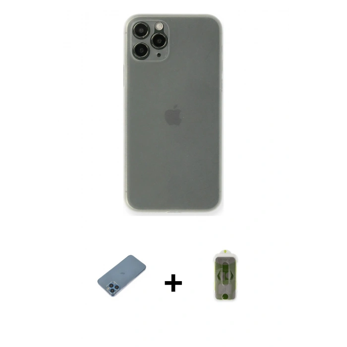 MARSİLYAN™- iPhone 11 Pro Max Kılıf Yadigar Yansıma Serisi - Siyah Joko Magic 5D Hayalet Cam + Shine Kamera Lens Koruma Cam - MI