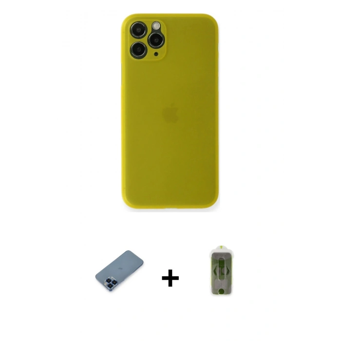 MARSİLYAN™- iPhone 11 Pro Max Kılıf Yadigar Yansıma Serisi - Siyah Joko Magic 5D Hayalet Cam + Metal Kamera Lens Koruma Cam - MI