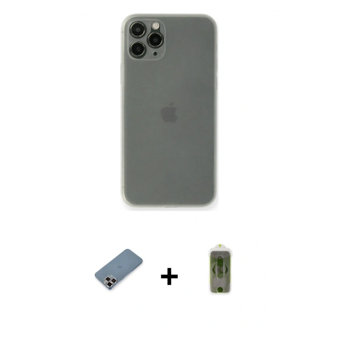 MARSİLYAN™- iPhone 11 Pro Max Kılıf Yadigar Yansıma Serisi - Siyah Joko Magic 5D Hayalet Cam + Metal Kamera Lens Koruma Cam - MR