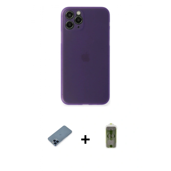 MARSİLYAN™- iPhone 11 Pro Max Kılıf Yadigar Yansıma Serisi - Siyah Joko Magic 5D Hayalet Cam + Metal Kamera Lens Koruma Cam - MI